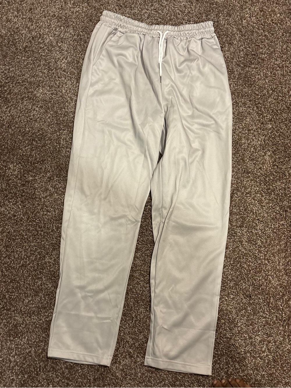 Men's Light Gray Drawstring Track Pants